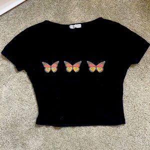 Women’s xs cropped butterfly tee
